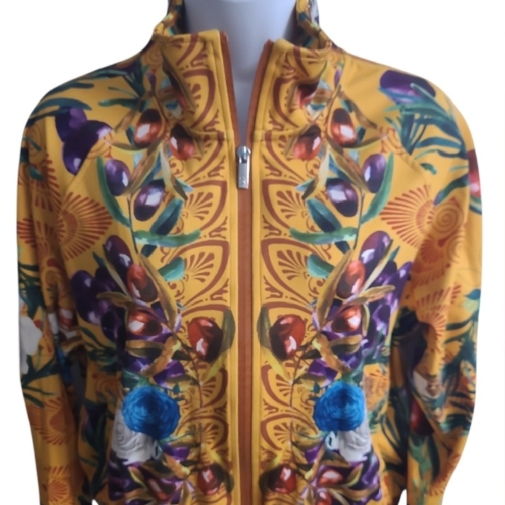 Sassy Jones Yellow and Purple Floral Bomber Jacket